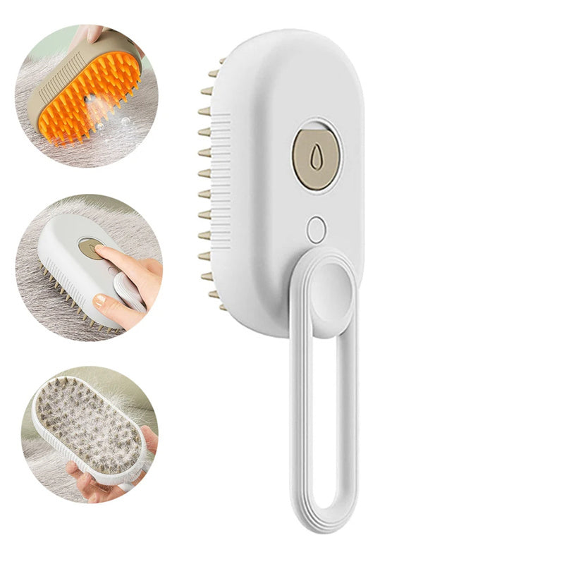 Glatino 3-in-1 Electric Pet Steam Brush – Steamy Cat & Dog Grooming Comb for Hair Removal, Massage & Cleaning