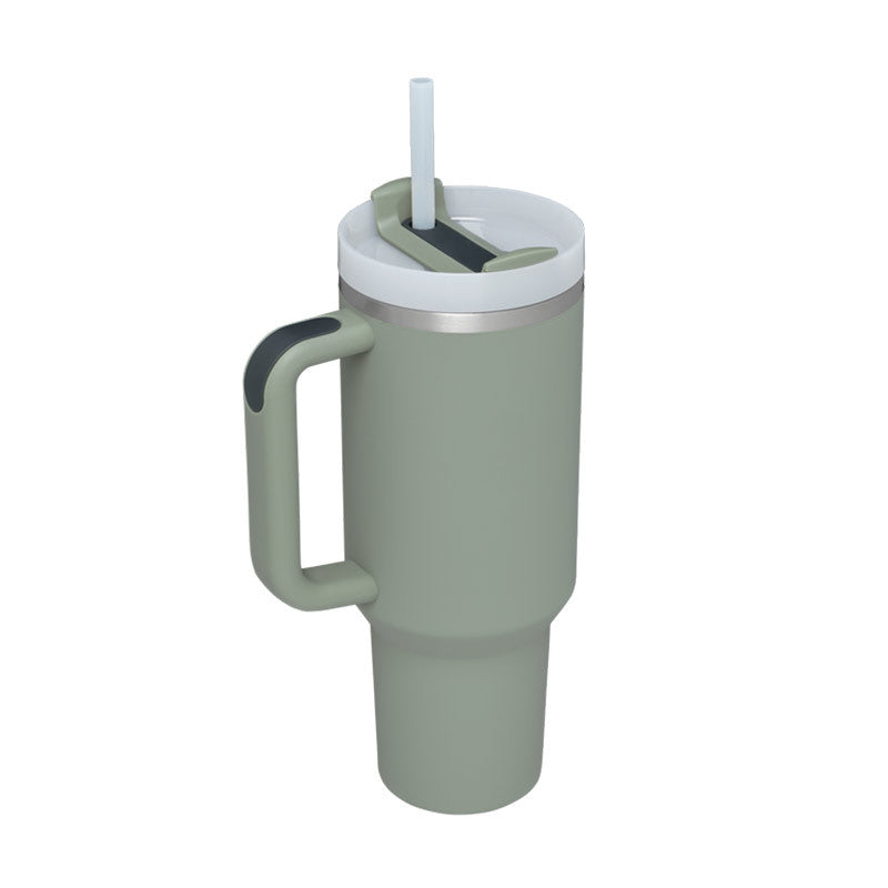 Glatino 40 Oz Insulated Tumbler with Handle & Straw – Stainless Steel Spill Proof Vacuum Coffee Cup for Travel & Office