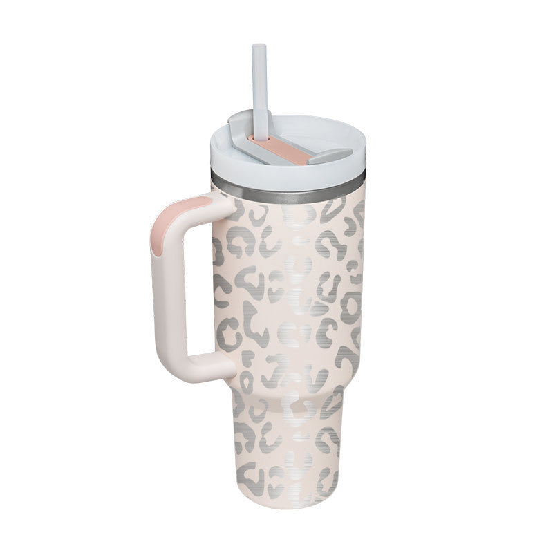 Glatino 40 Oz Insulated Tumbler with Handle & Straw – Stainless Steel Spill Proof Vacuum Coffee Cup for Travel & Office