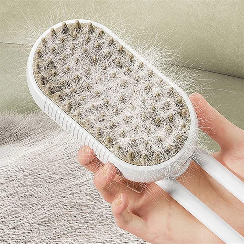 Glatino 3-in-1 Electric Pet Steam Brush – Steamy Cat & Dog Grooming Comb for Hair Removal, Massage & Cleaning