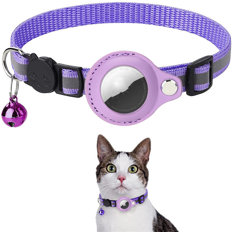Glatino Reflective Airtag Pet Collar – Waterproof Nylon Dog & Cat Collar with Airtag Holder Case for Safe Tracking