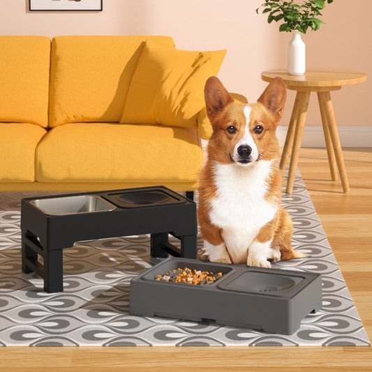 Glatino Adjustable Elevated Dog Bowls – Stainless Steel Double Feeder Stand for Large Dogs