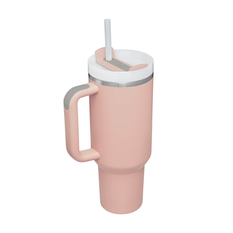 Glatino 40 Oz Insulated Tumbler with Handle & Straw – Stainless Steel Spill Proof Vacuum Coffee Cup for Travel & Office